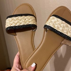 Wide width slide sandals
